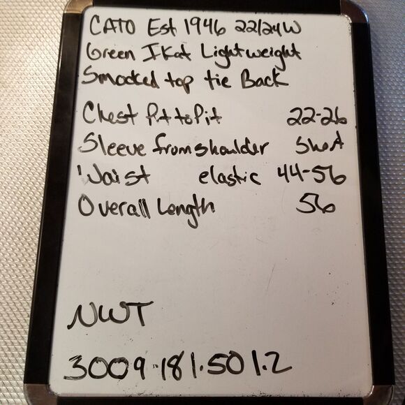 Cato EST 1946 22/24W Dress Maxi Ikat Smocked Top Whimsical Cottagecore Gremlin - Picture 11 of 11